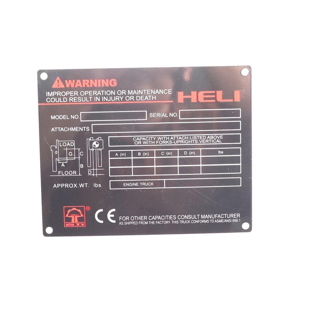 DATA PLATE CLASS 4-5